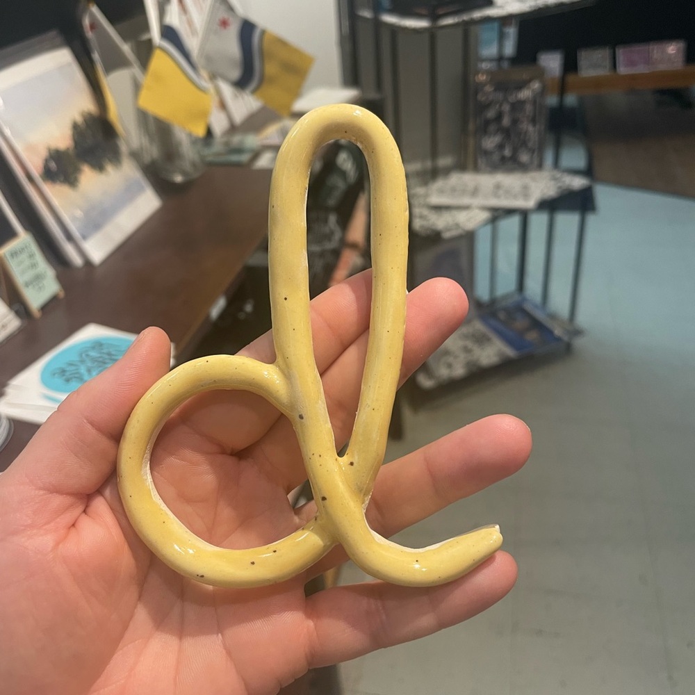 Yellow Ceramic Decorative Letter D Wall hanging decor